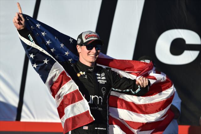 Josef Newgarden arrives on the Championship Stage as the 2017 Verizon IndyCar Series champion -- Photo by: Chris Owens