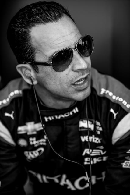 Helio Castroneves relaxes backstage during pre-race introductions for the GoPro Grand Prix of Sonoma at Sonoma Raceway -- Photo by: Shawn Gritzmacher