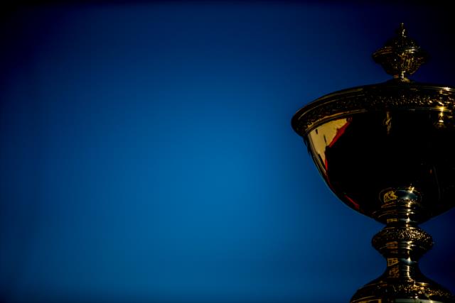 The Astor Cup waits on the Championship Stage for its NEXT recipient, Josef Newgarden -- Photo by: Shawn Gritzmacher