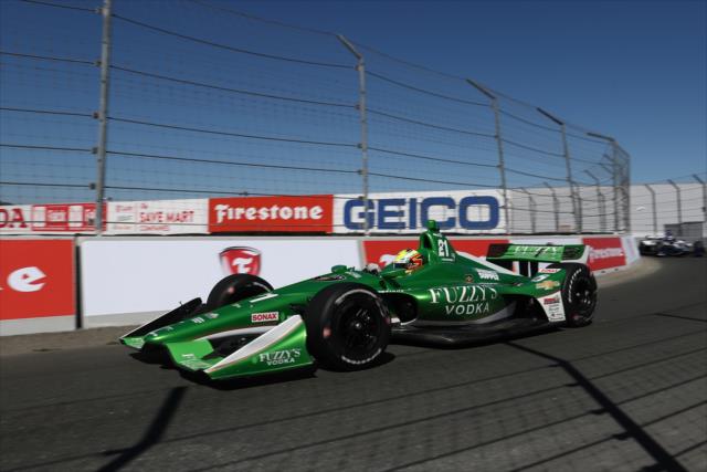 Spencer Pigot pulls onto pit lane following qualifications for the INDYCAR Grand Prix of Sonoma at Sonoma Raceway -- Photo by: Chris Jones