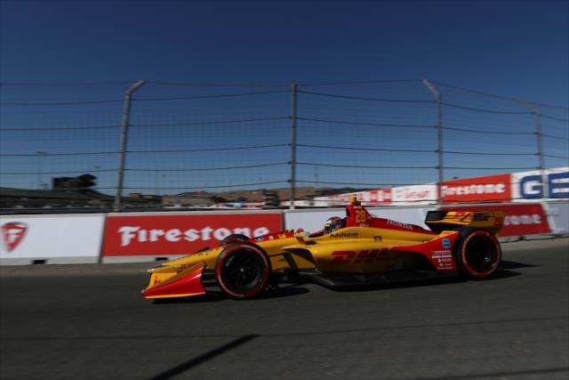 Ryan Hunter-Reay pulls onto pit lane following qualifications for the INDYCAR Grand Prix of Sonoma at Sonoma Raceway -- Photo by: Chris Jones