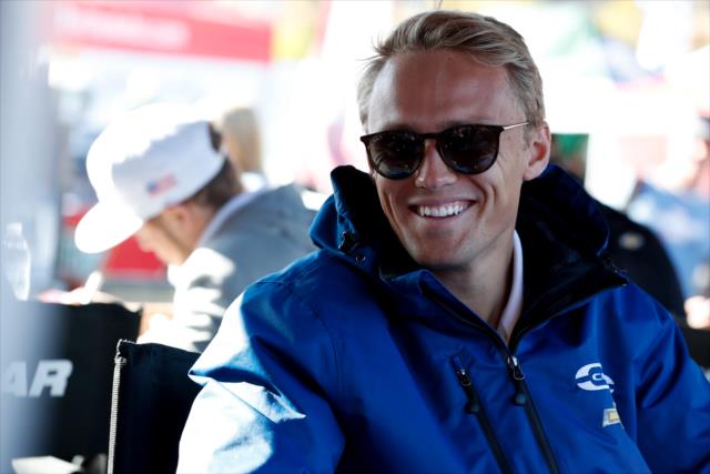 Max Chilton on hand during the autograph session in the INDYCAR Fan Village at Sonoma Raceway -- Photo by: Joe Skibinski