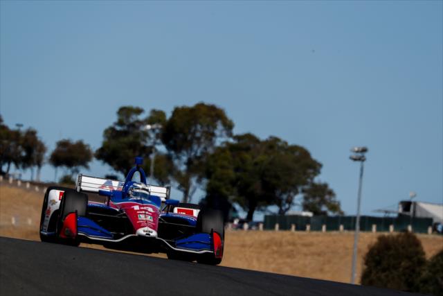 Tony Kanaan crests the hill toward Turn 3 during practice for the INDYCAR Grand Prix of Sonoma at Sonoma Raceway -- Photo by: Joe Skibinski