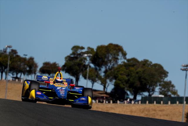 Alexander Rossi crests the hill toward Turn 3 during practice for the INDYCAR Grand Prix of Sonoma at Sonoma Raceway -- Photo by: Joe Skibinski