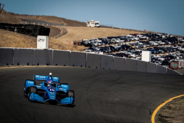 Ed Jones dives into the Turn 6 Carousel turn during practice for the INDYCAR Grand Prix of Sonoma at Sonoma Raceway -- Photo by: Joe Skibinski