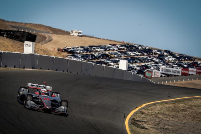Will Power dives into the Turn 6 Carousel turn during practice for the INDYCAR Grand Prix of Sonoma at Sonoma Raceway -- Photo by: Joe Skibinski
