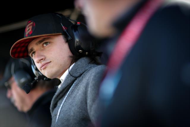 Indy Lights team co-owner George Steinbrenner IV watches during qualifications for the INDYCAR Grand Prix of Sonoma at Sonoma Raceway -- Photo by: Shawn Gritzmacher