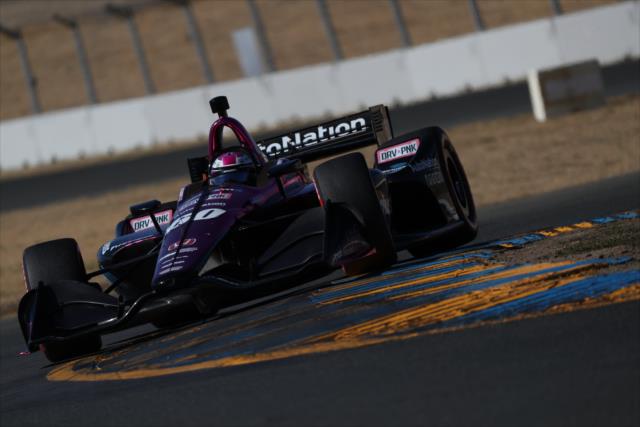 Jack Harvey sails through the Turn 9-9A Esses section during qualifications for the INDYCAR Grand Prix of Sonoma at Sonoma Raceway -- Photo by: Shawn Gritzmacher