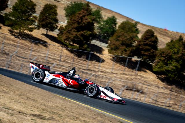 Graham Rahal crests the hill exiting Turn 4 during practice for the INDYCAR Grand Prix of Sonoma at Sonoma Raceway -- Photo by: Stephen King