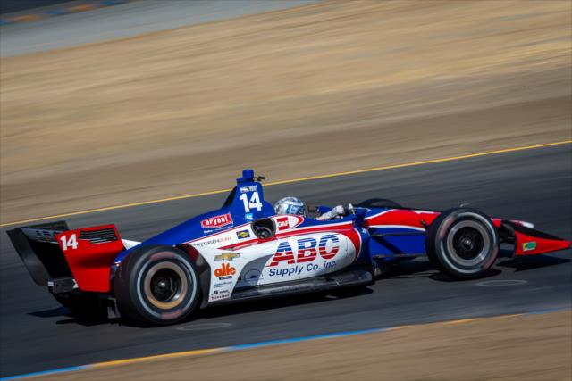 Tony Kanaan streaks toward Turn 5 during practice for the INDYCAR Grand Prix of Sonoma at Sonoma Raceway -- Photo by: Stephen King