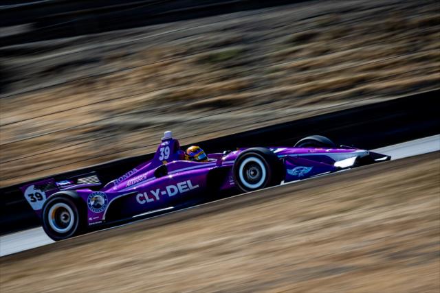 Santino Ferrucci streaks up the hill toward Turn 3 during practice for the INDYCAR Grand Prix of Sonoma at Sonoma Raceway -- Photo by: Stephen King