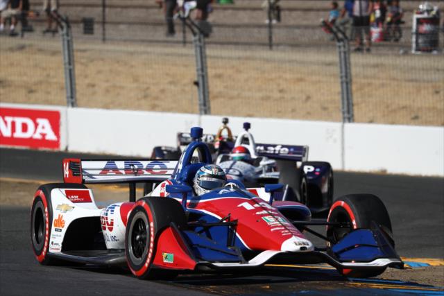 Tony Kanaan leads a train through the Turn 9-9A Esses section during the INDYCAR Grand Prix of Sonoma at Sonoma Raceway -- Photo by: Chris Jones