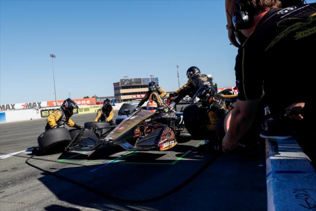James Hinchcliffe comes in for tires and fuel on pit lane during the INDYCAR Grand Prix of Sonoma at Sonoma Raceway -- Photo by: Joe Skibinski