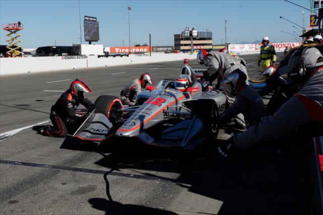 Will Power comes in for tires and fuel on pit lane during the INDYCAR Grand Prix of Sonoma at Sonoma Raceway -- Photo by: Joe Skibinski