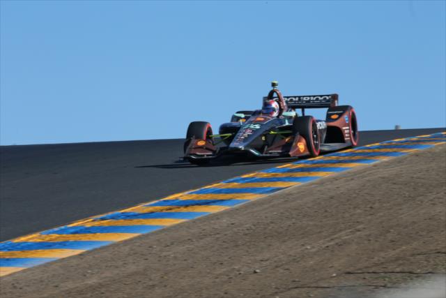 Zach Veach crests the hill over Turn 3 during the INDYCAR Grand Prix of Sonoma at Sonoma Raceway -- Photo by: Richard Dowdy