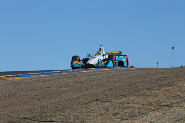 Patricio O'Ward crests the hill over Turn 3 during the INDYCAR Grand Prix of Sonoma at Sonoma Raceway -- Photo by: Richard Dowdy