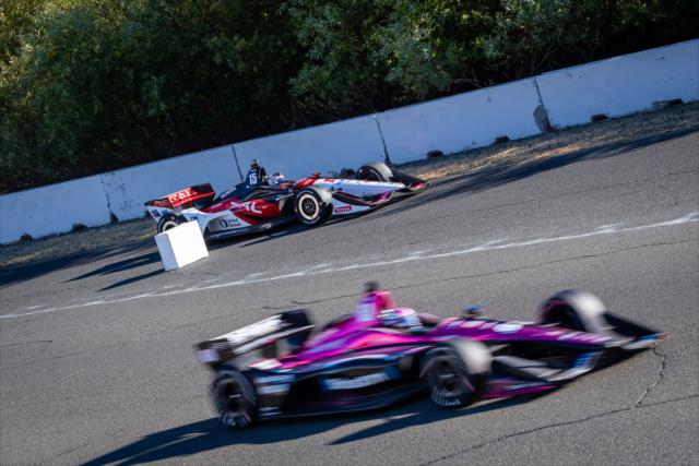 Graham Rahal slows to a crawl with a mechanical issue exiting the Turn 6 Carousel turn during the INDYCAR Grand Prix of Sonoma at Sonoma Raceway -- Photo by: Stephen King