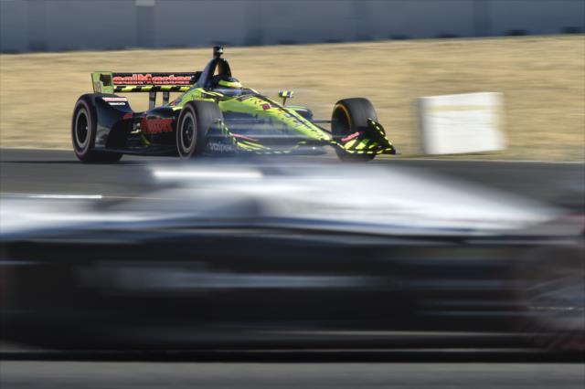 Sebastien Bourdais sets up for the Turn 7 hairpin during the INDYCAR Grand Prix of Sonoma at Sonoma Raceway -- Photo by: Chris Owens