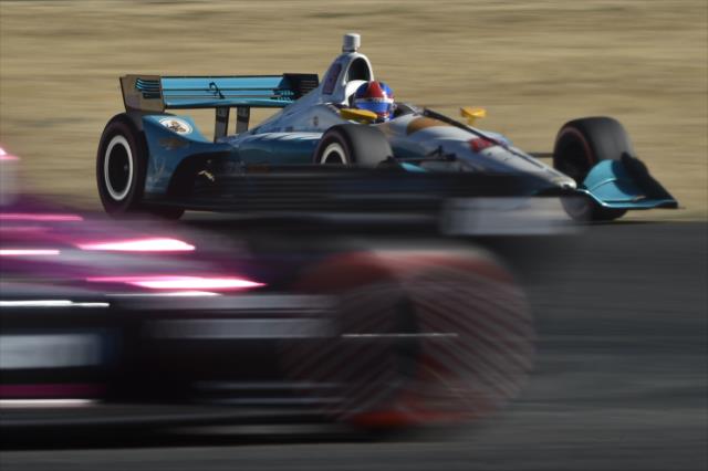 Colton Herta sets up for the Turn 7 hairpin during the INDYCAR Grand Prix of Sonoma at Sonoma Raceway -- Photo by: Chris Owens