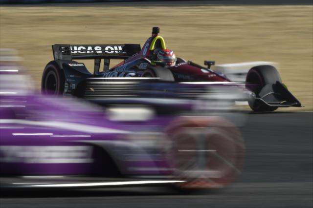 Carlos Munoz sets up for the Turn 7 hairpin during the INDYCAR Grand Prix of Sonoma at Sonoma Raceway -- Photo by: Chris Owens