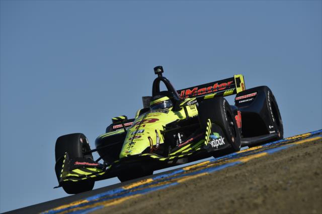 Sebastien Bourdais crests the hill at Turn 3 during the INDYCAR Grand Prix of Sonoma at Sonoma Raceway -- Photo by: Chris Owens