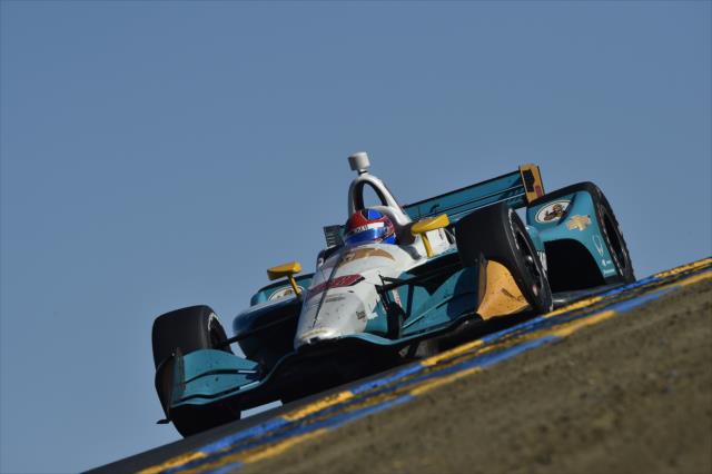 Colton Herta crests the hill at Turn 3 during the INDYCAR Grand Prix of Sonoma at Sonoma Raceway -- Photo by: Chris Owens