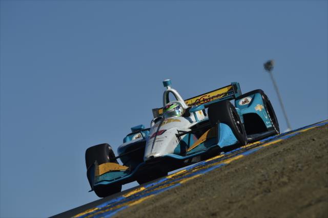 Patricio O'Ward crests the hill at Turn 3 during the INDYCAR Grand Prix of Sonoma at Sonoma Raceway -- Photo by: Chris Owens
