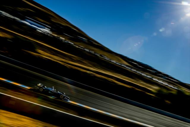 Simon Pagenaud races up the hill toward the Turn 7 hairpin during the INDYCAR Grand Prix of Sonoma at Sonoma Raceway -- Photo by: Shawn Gritzmacher