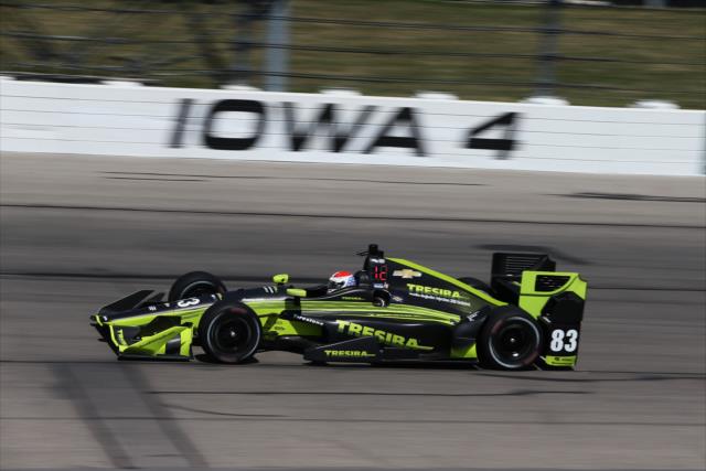 Charlie Kimball enters Turn 4 during practice for the Iowa Corn 300 at Iowa Speedway -- Photo by: Chris Jones
