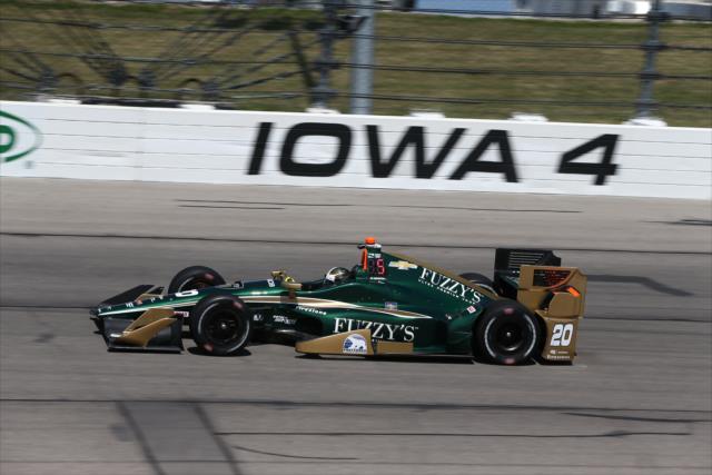 Ed Carpenter enters Turn 4 during practice for the Iowa Corn 300 at Iowa Speedway -- Photo by: Chris Jones