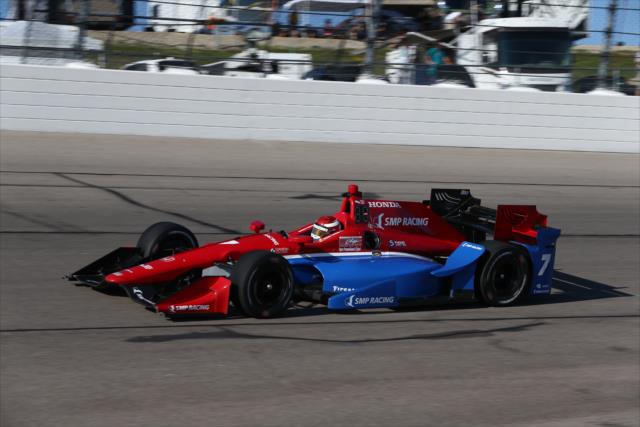 Mikhail Aleshin sets up for Turn 4  during practice for the Iowa Corn 300 at Iowa Speedway -- Photo by: Chris Jones