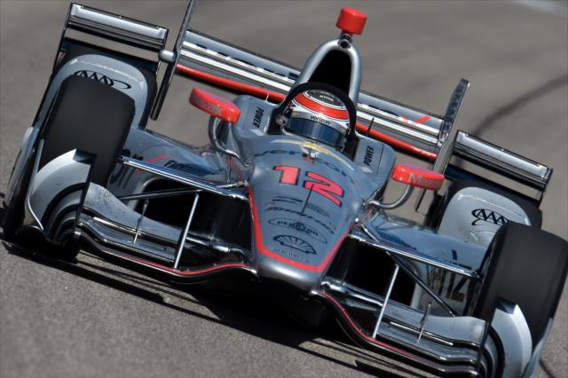 Will Power sets up for Turn 3 during practice for the Iowa Corn 300 at Iowa Speedway -- Photo by: Chris Owens