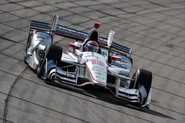 Will Power sets up for Turn 1 during the Iowa Corn 300 at Iowa Speedway -- Photo by: Chris Owens