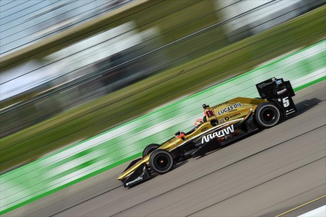 James Hinchcliffe streaks down the backstretch during the Iowa Corn 300 at Iowa Speedway -- Photo by: Chris Owens
