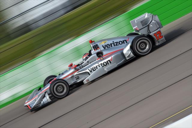 Will Power streaks down the backstretch during the Iowa Corn 300 at Iowa Speedway -- Photo by: Chris Owens