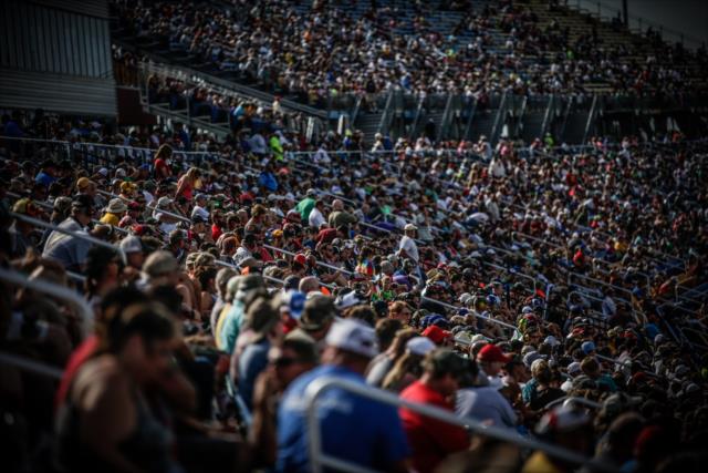A fantastic crowd on hand at Iowa Speedway prior to the start of the Iowa Corn 300 -- Photo by: Shawn Gritzmacher