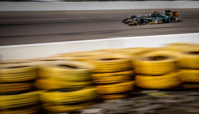 Ed Carpenter sets up for Turn 3 during the Iowa Corn 300 at Iowa Speedway -- Photo by: Shawn Gritzmacher