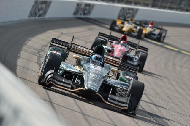 JR Hildebrand sets up for Turn 1 during the Iowa Corn 300 at Iowa Speedway -- Photo by: Chris Owens