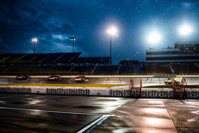 Crews work to dry the Iowa Speedway -- Photo by: Stephen King