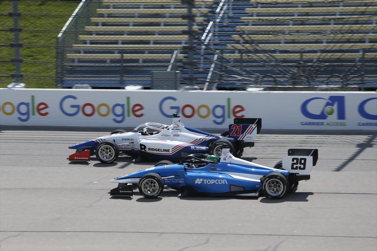 Kyffin Simpson and James Roe - INDY NXT By Firestone at Iowa Speedway - By: Chris Jones -- Photo by: Chris Jones
