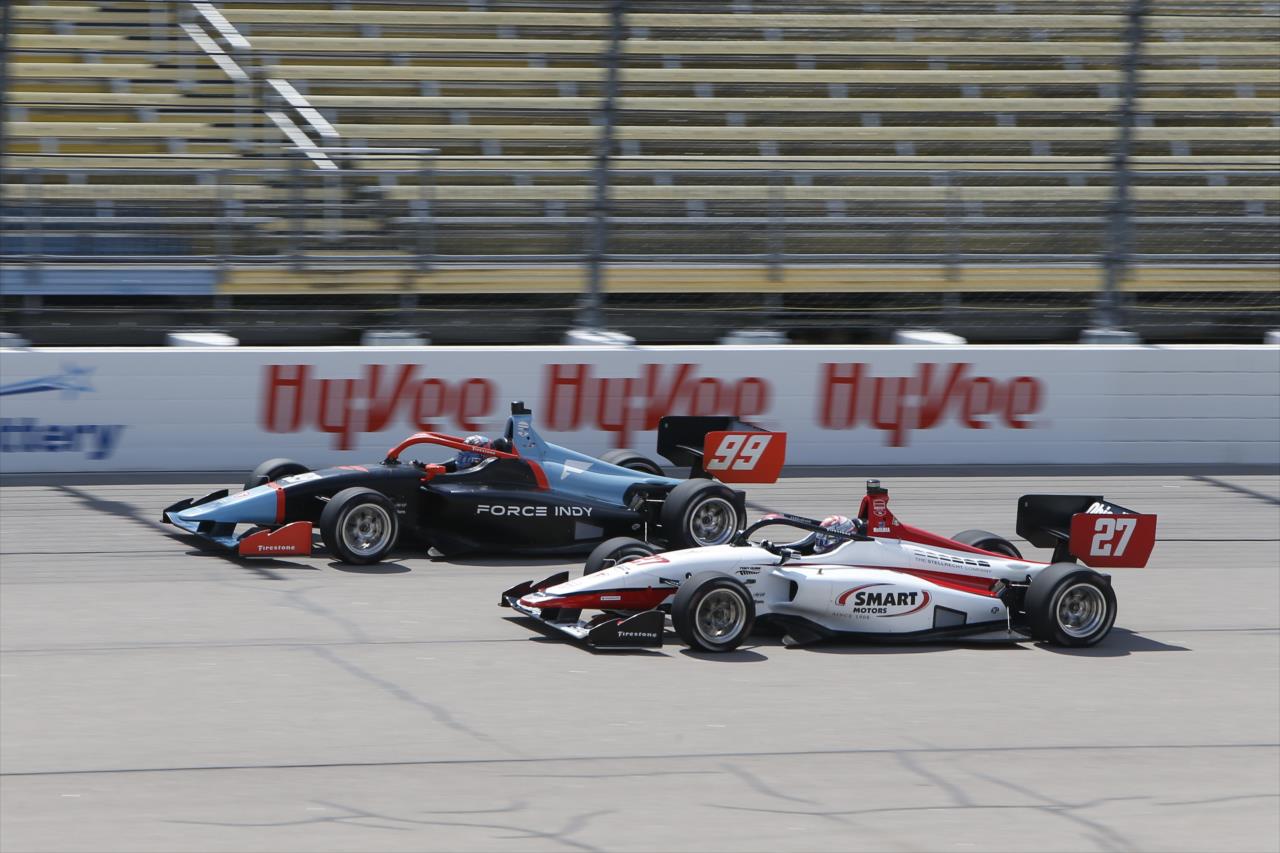 Ernie Francis Jr. and Hunter McElrea - INDY NXT By Firestone at Iowa Speedway - By: Chris Jones -- Photo by: Chris Jones