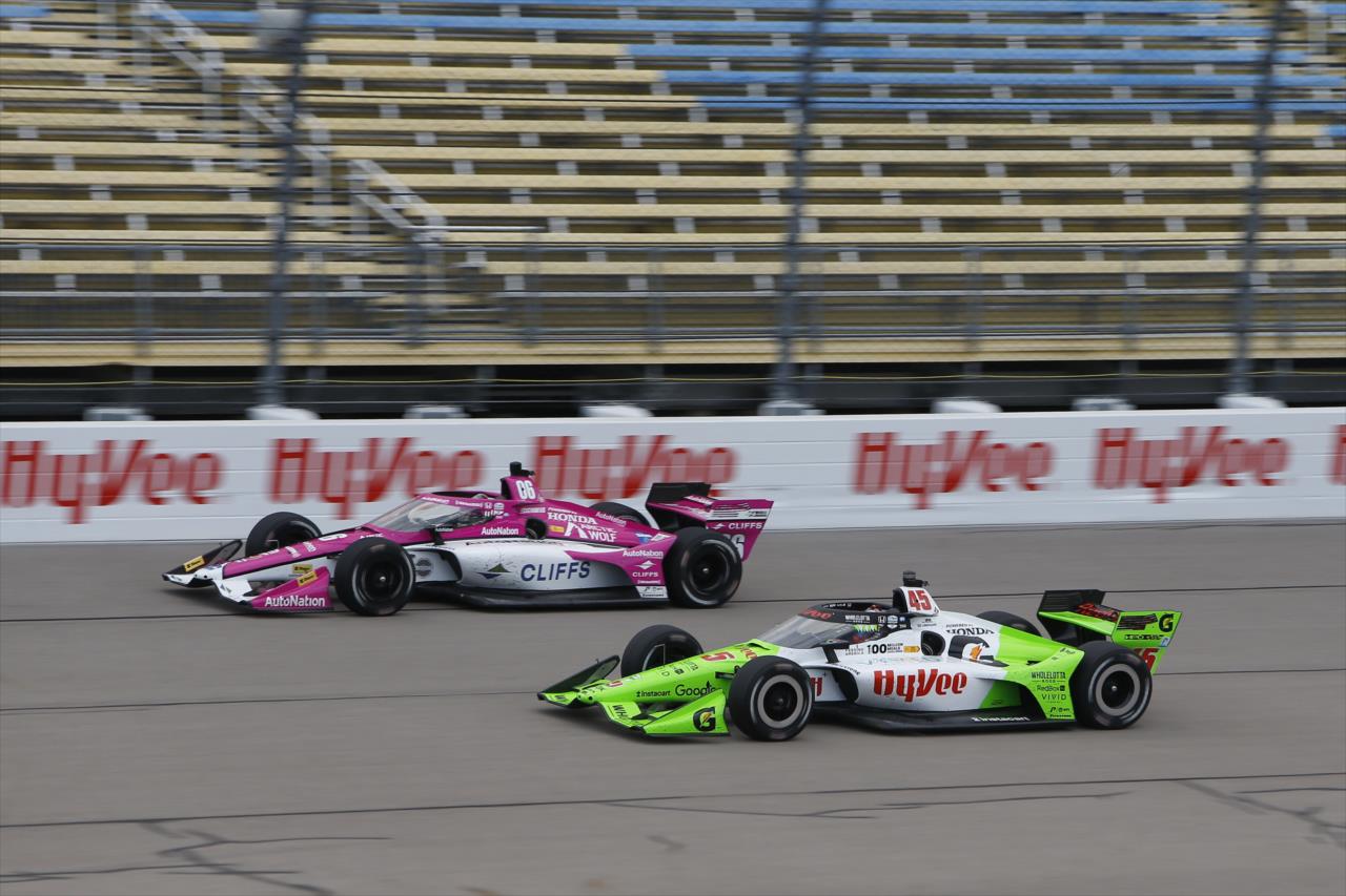 Helio Castroneves and Christian Lundgaard - Hy-Vee Homefront 250 Presented by Instacart - By: Chris Jones -- Photo by: Chris Jones