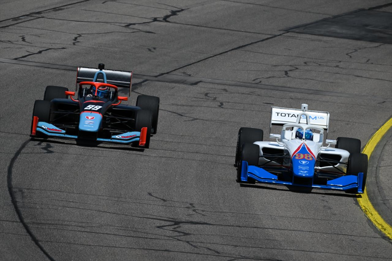 Ernie Francis Jr. and Jagger Jones - INDY NXT By Firestone at Iowa Speedway - By: James Black -- Photo by: James  Black