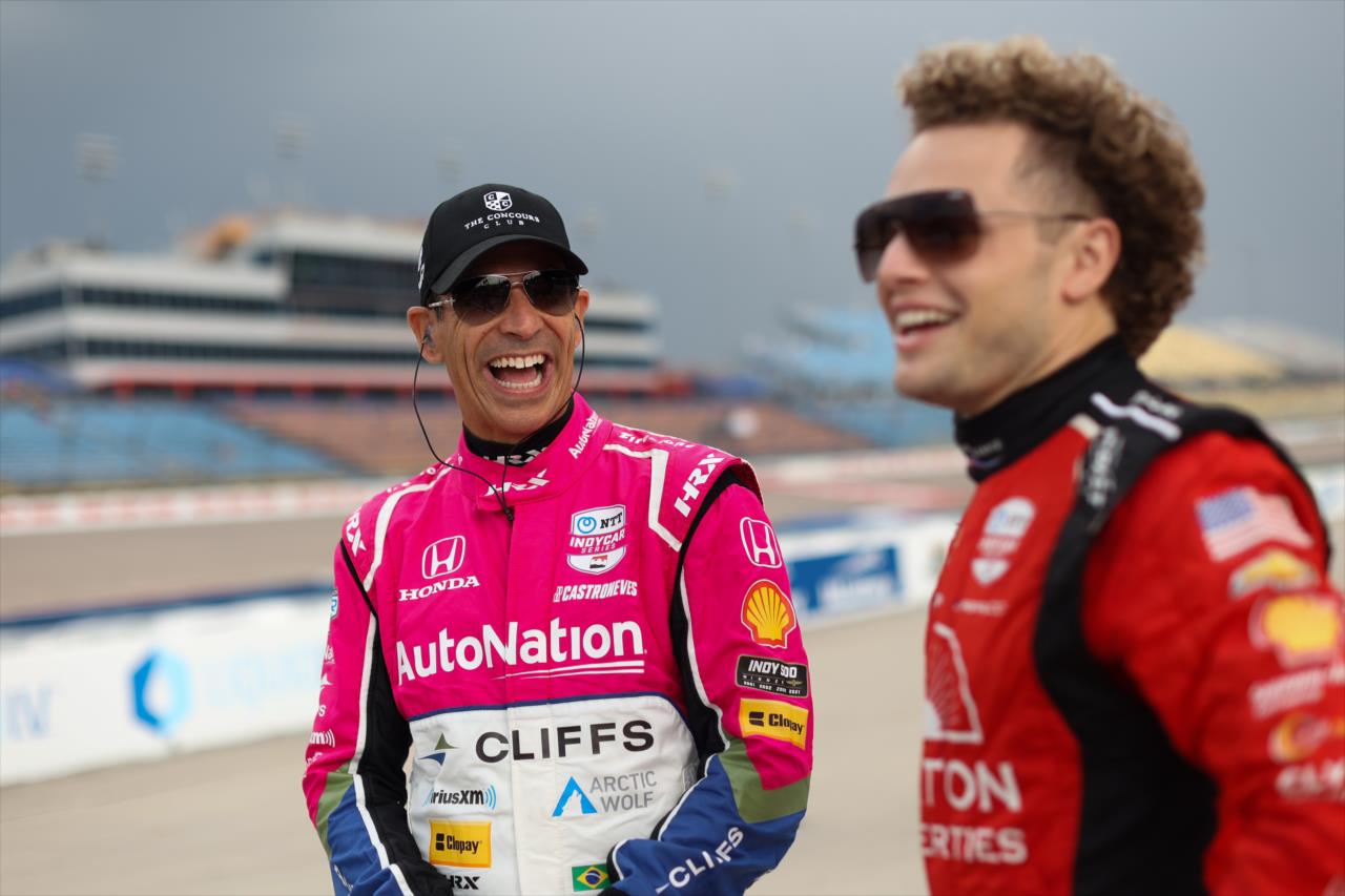 Helio Castroneves and Santino Ferrucci - Hy-Vee Homefront 250 Presented by Instacart - By: Travis Hinkle -- Photo by: Travis Hinkle