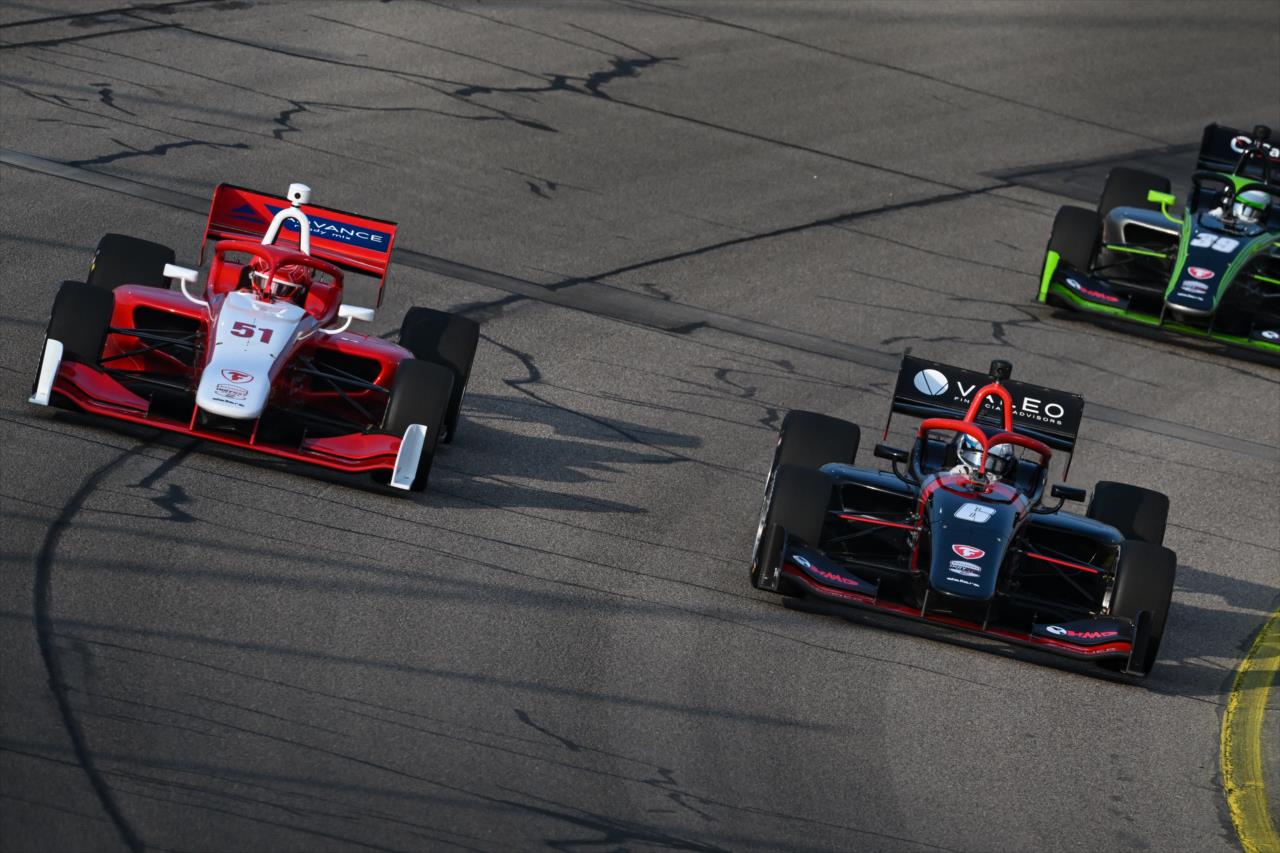 Jacob Abel and Christian Rasmussen - INDY NXT By Firestone at Iowa Speedway - By: James Black -- Photo by: James  Black