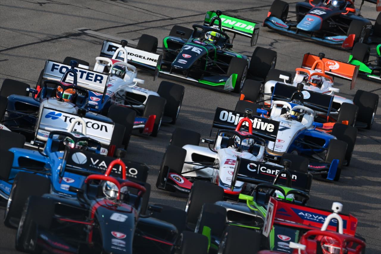 Race start - INDY NXT By Firestone at Iowa Speedway - By: James Black -- Photo by: James  Black
