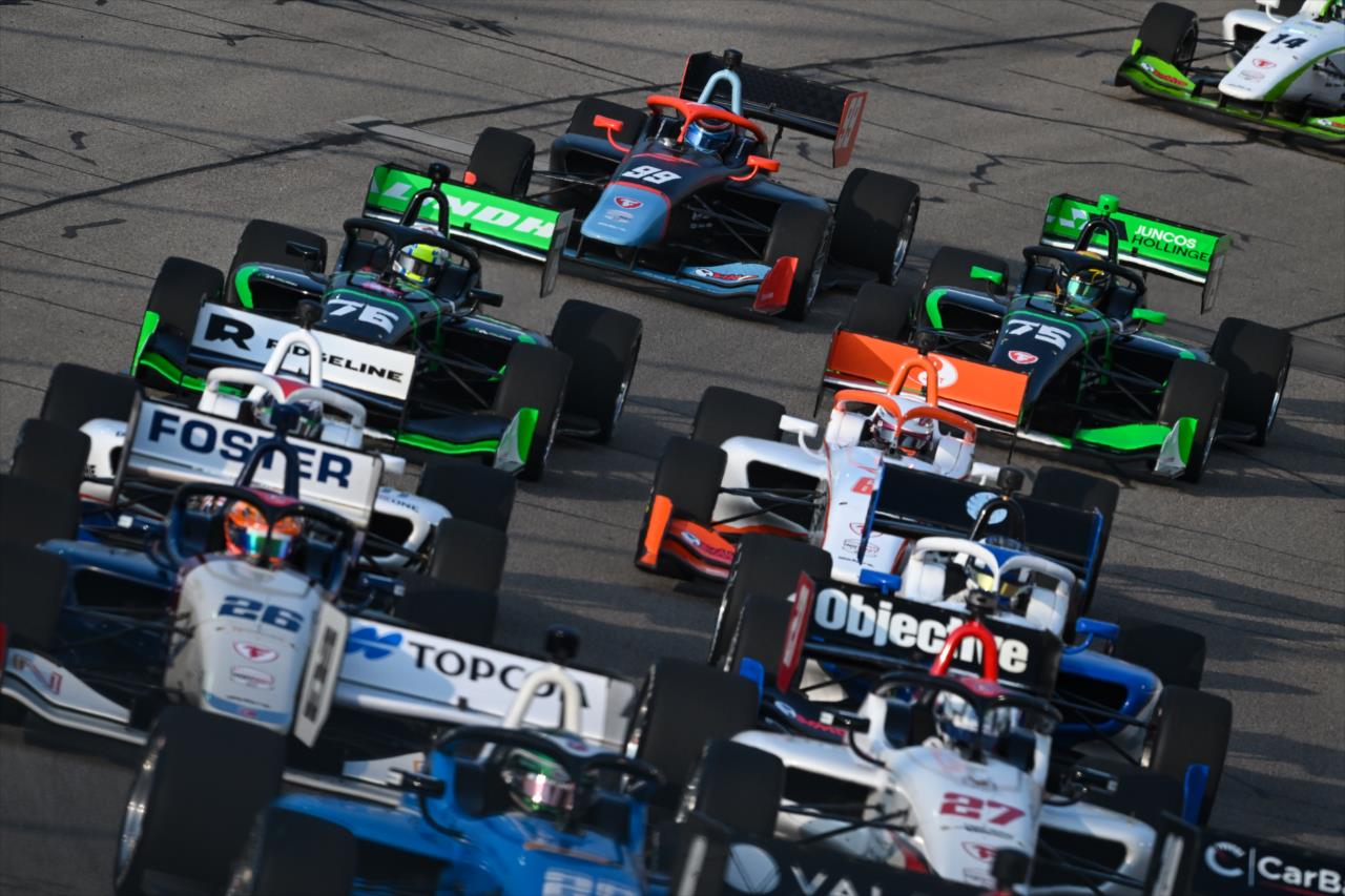 Race start - INDY NXT By Firestone at Iowa Speedway - By: James Black -- Photo by: James  Black