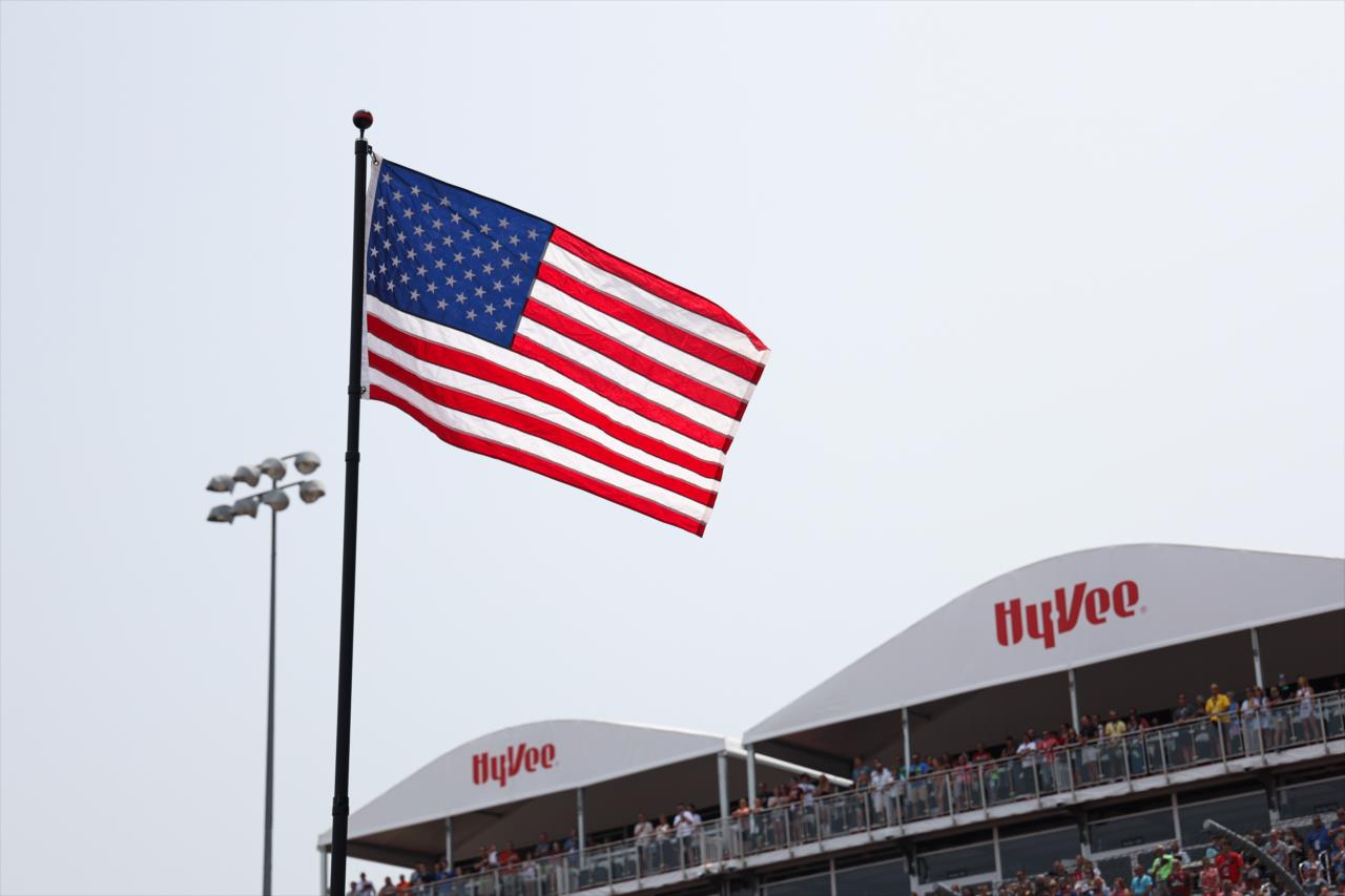 American Flag - Hy-Vee One Step 250 Presented by Gatorade - By: Travis Hinkle -- Photo by: Travis Hinkle