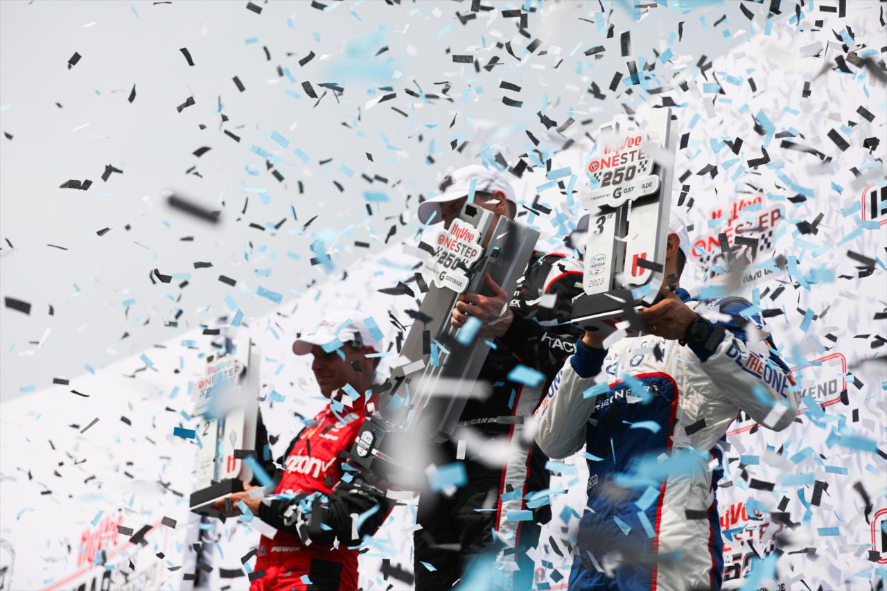 Will Power, Josef Newgarden and Alex Palou - Hy-Vee One Step 250 Presented by Gatorade - By: Travis Hinkle -- Photo by: Travis Hinkle