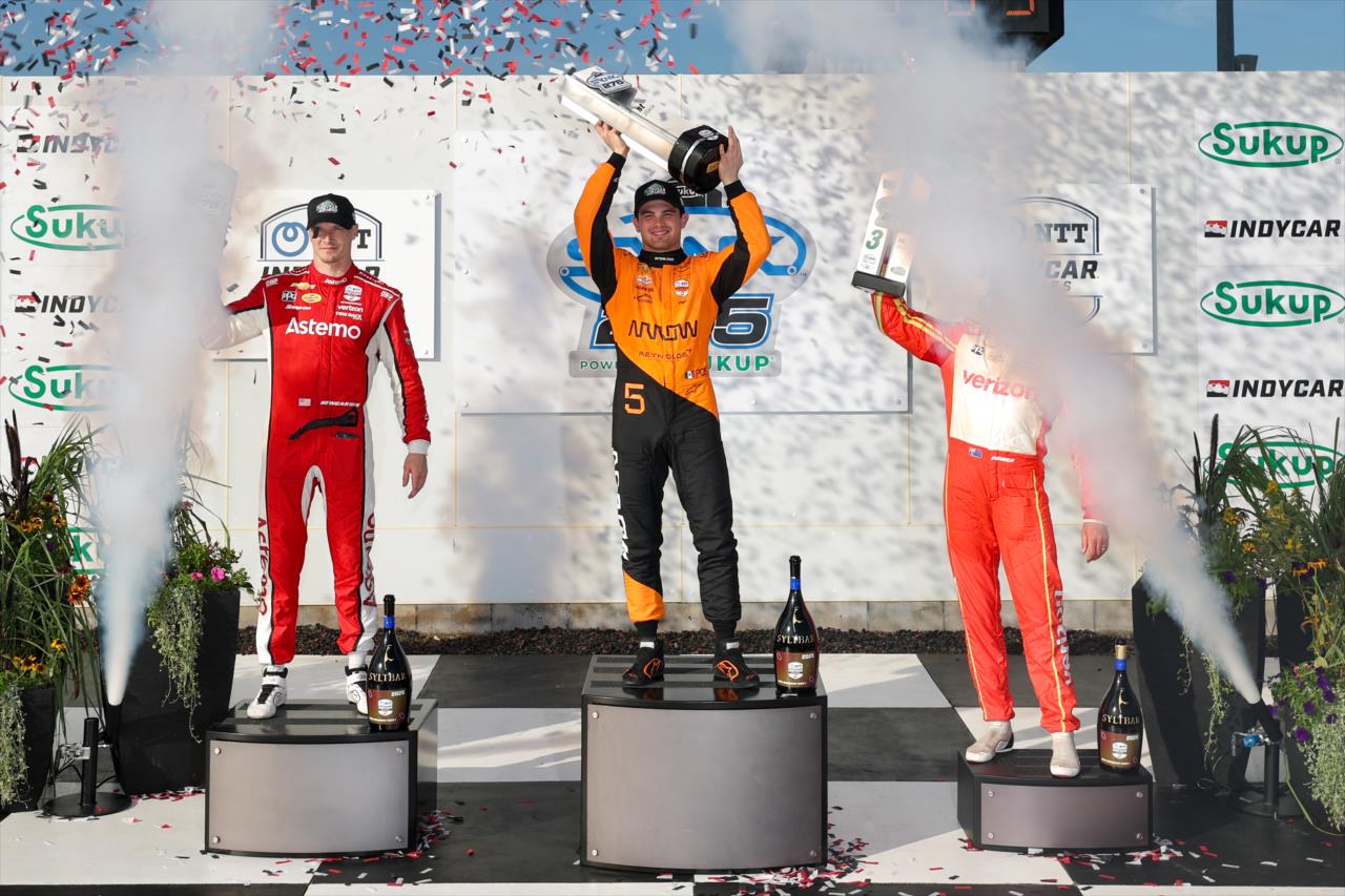 Josef Newgarden, Pato O'Ward and Will Power - Synk 275 Powered By Sukup - By: Chris Owens -- Photo by: Chris Owens